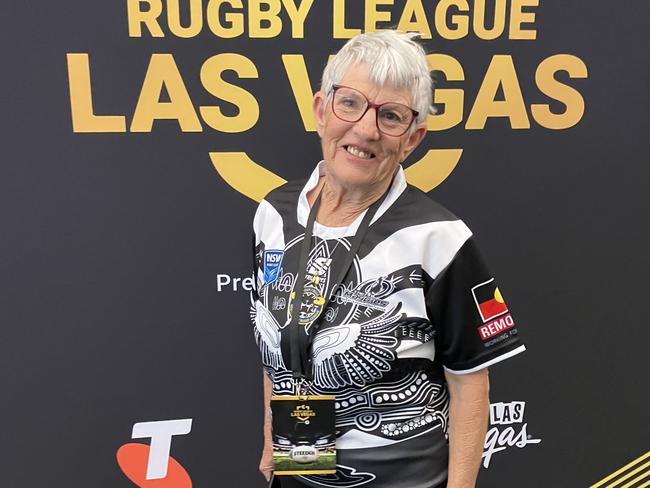 Narelle Barry, the 47-year volunteer canteen worker at the Berry Magpies, was invited into Peter V'landys suite.