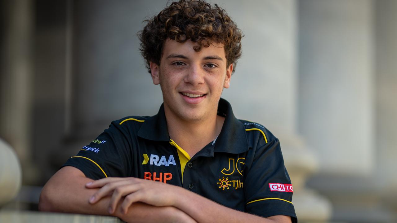 Teen Parliament 2023 scholarship winner Jackson Coaby on the steps of Parliament House. Picture: NCA NewsWire / Naomi Jellicoe