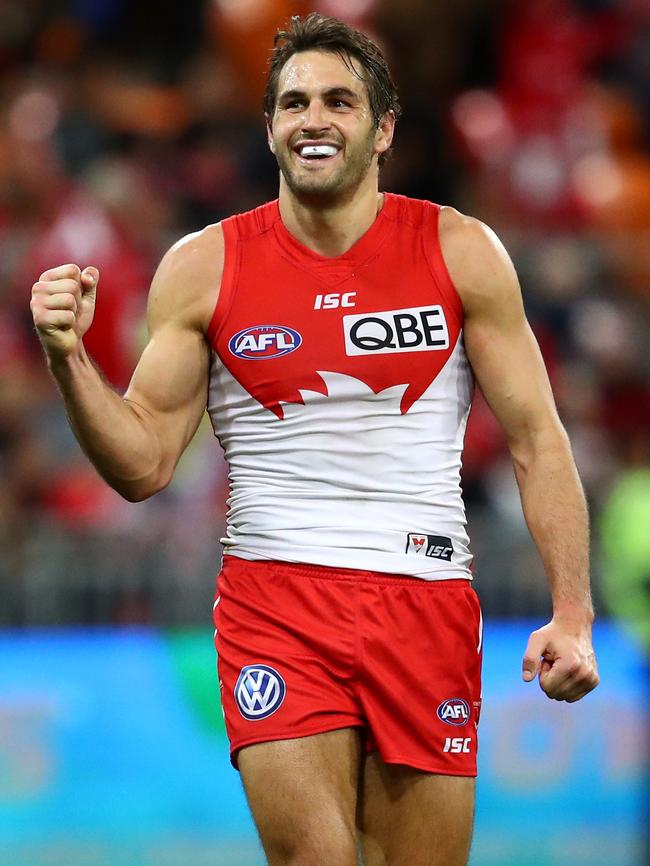 Josh Kennedy’s final term against the Giants was one to behold when the game was there to be won. Picture: Getty Images