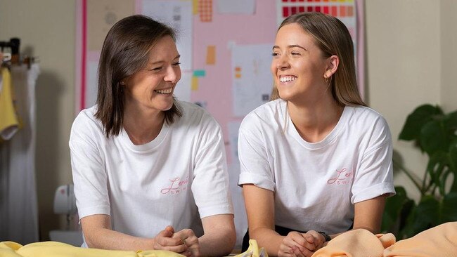 Anne with Molly in their studio.