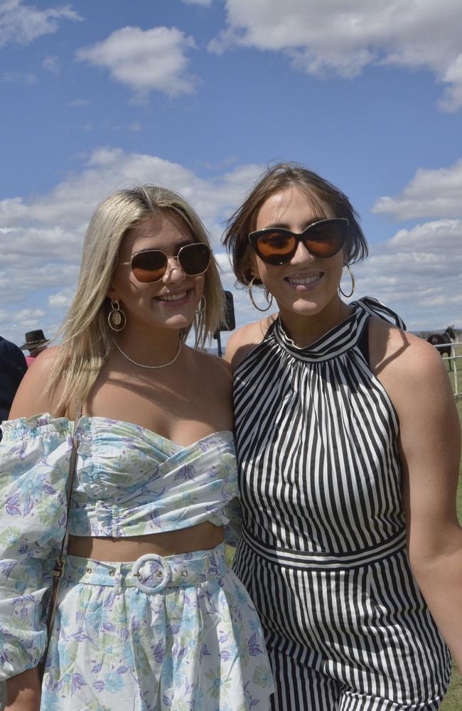 At the Clifton Races are (from left) Rachel Caton and Lily Cobort, Saturday, October 28, 2023. Picture Jessica Klein