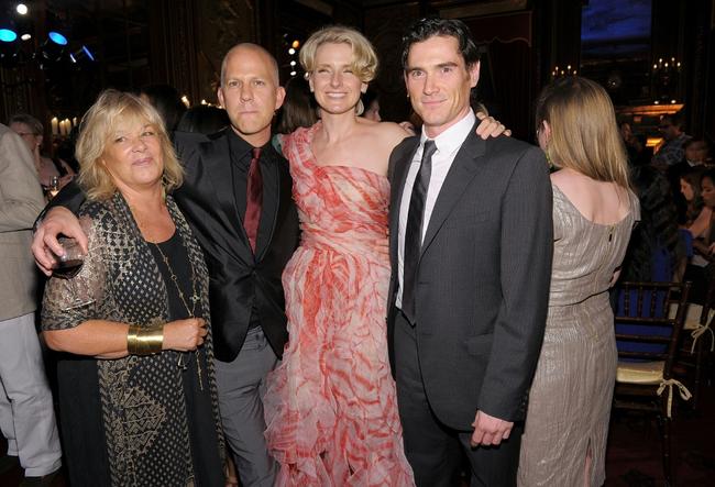 Elizabeth Gilbert, center, seen here at the after party for the premiere of 'Eat Pray Love' has pulled her forthcoming novel from publication after an outcry over its Russian setting