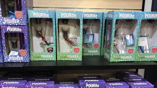 Bongs sold as “drink pourers” complete with a shot glass.