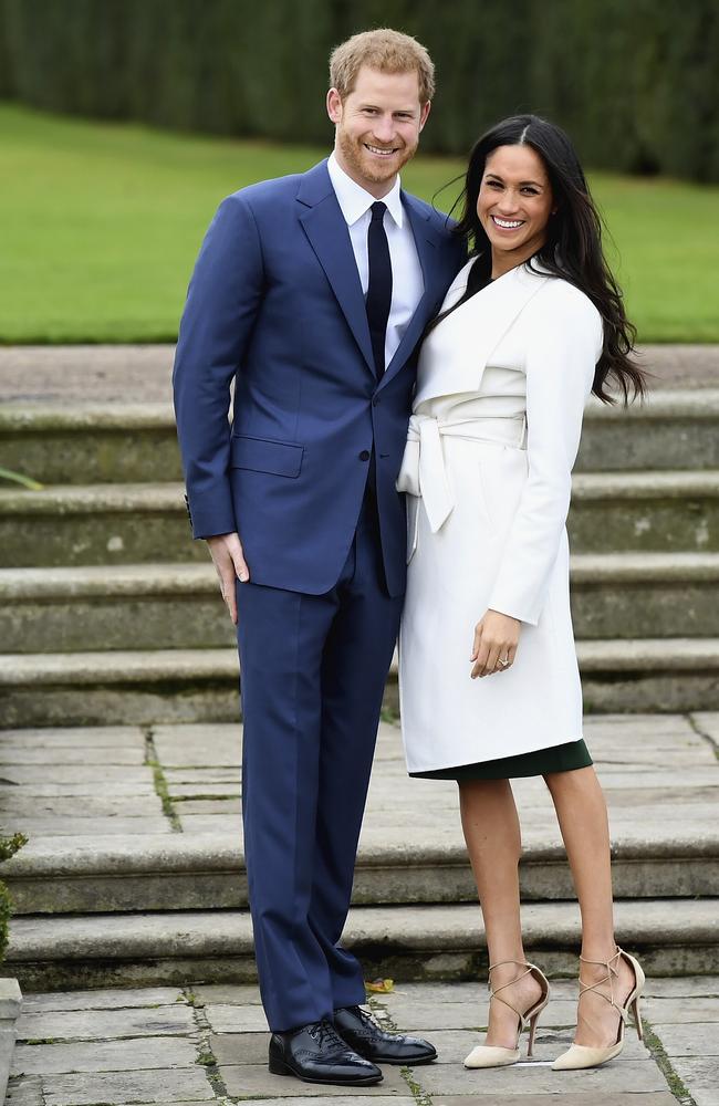 Prince Harry and Meghan Markle, sans pantyhose, pose for their engagement photos. Picture: Samir Hussein/Samir Hussein/WireImage 