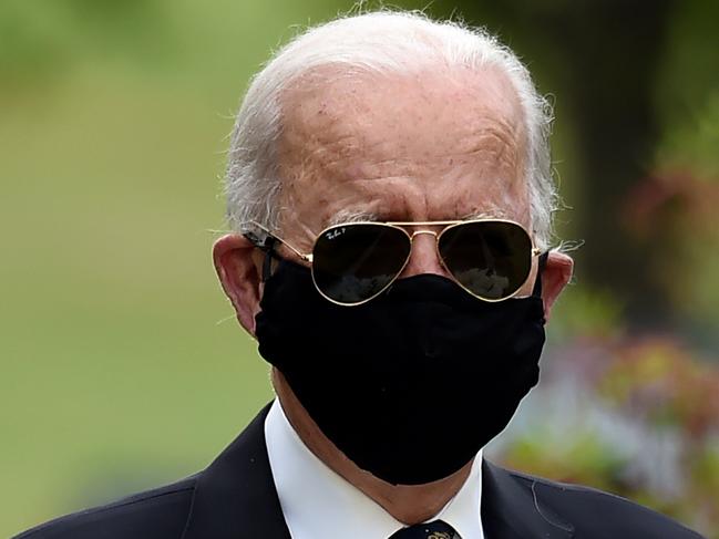 Joe Biden has emerged from his bunker, alongside some ‘creepy’ messaging. Picture: AFP