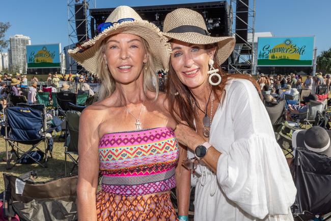 <p>Tracy Muir and Leearney Hogan at Summer Salt Festival at Broadwater Parklands Sunday 12th of February. Picture: Celeste Humphrey</p>