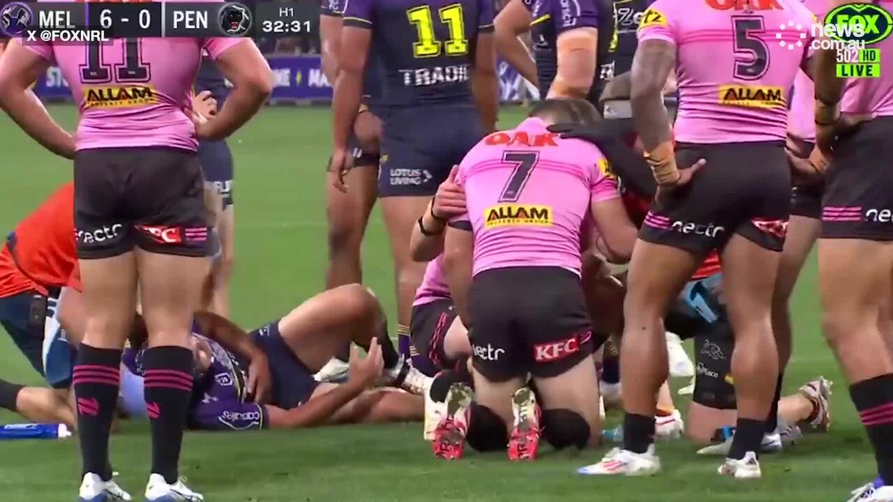 Nathan Cleary sidelined after brutal collision with Storm star