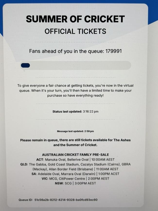 Fans faced nightmare queues trying to get Ashes tickets.