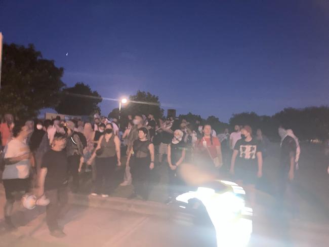 Protestors were involved in a chaotic clash with police outside the Caulfield synagogue.