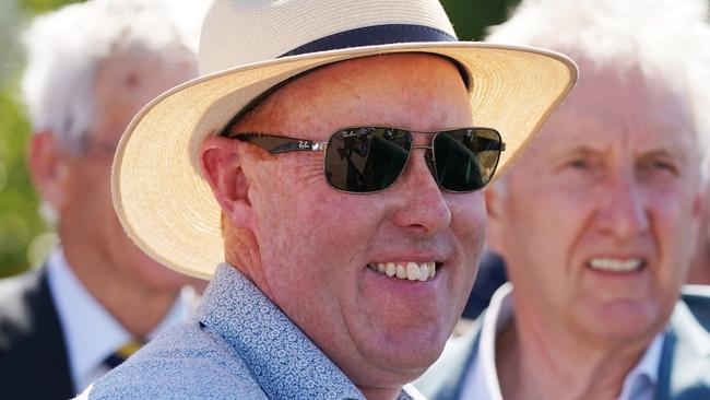 Trainer of Harbour Views, Matthew Williams, is seen after victory in Race 6, the Mcc Country Series Heat 6, during the Geelong Cup Day at Geelong racecourse in Melbourne, Wednesday, October 24, 2019. (AAP Image/Michael Dodge) NO ARCHIVING, EDITORIAL USE ONLY