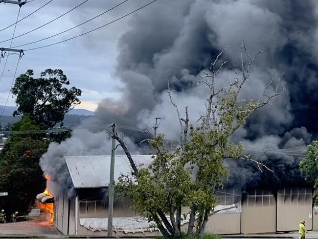 Smoke billowing from the fire in Gympie. Picture: Supplied by Gympie The real treasure is the town.