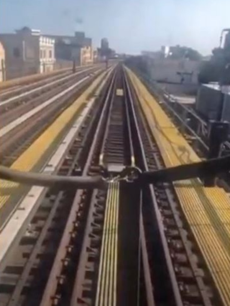 A view outside the subway train that Ms Belgrave was driving.