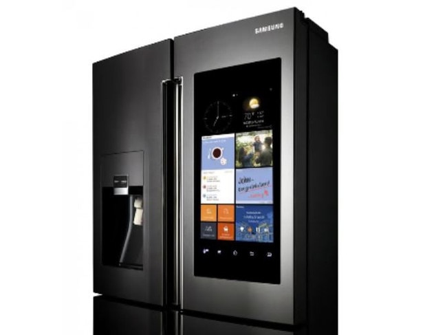 Samsung’s fridge can recognise if your food is going off and play TikTok. Picture: Samsung.