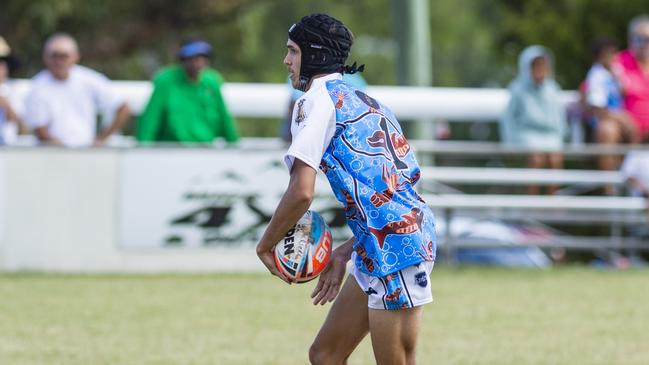 Chris Woodbridge of Coastal Blacks against SEQ Magic in the 2023 Warriors Reconciliation Knockout Carnival. Picture: Kevin Farmer