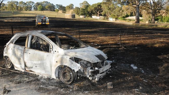 The car used in the De Iseo murder was found burned out on Kangarilla Road, Kangarilla.