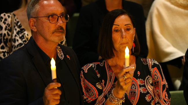 Lloyd and Sue at a candlelight vigil for National Domestic Violence month in 2024. Picture: David Clark