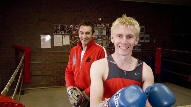 Brendon Smith puts his son Braydon through a session in 2010. Picture: Kevin Farmer