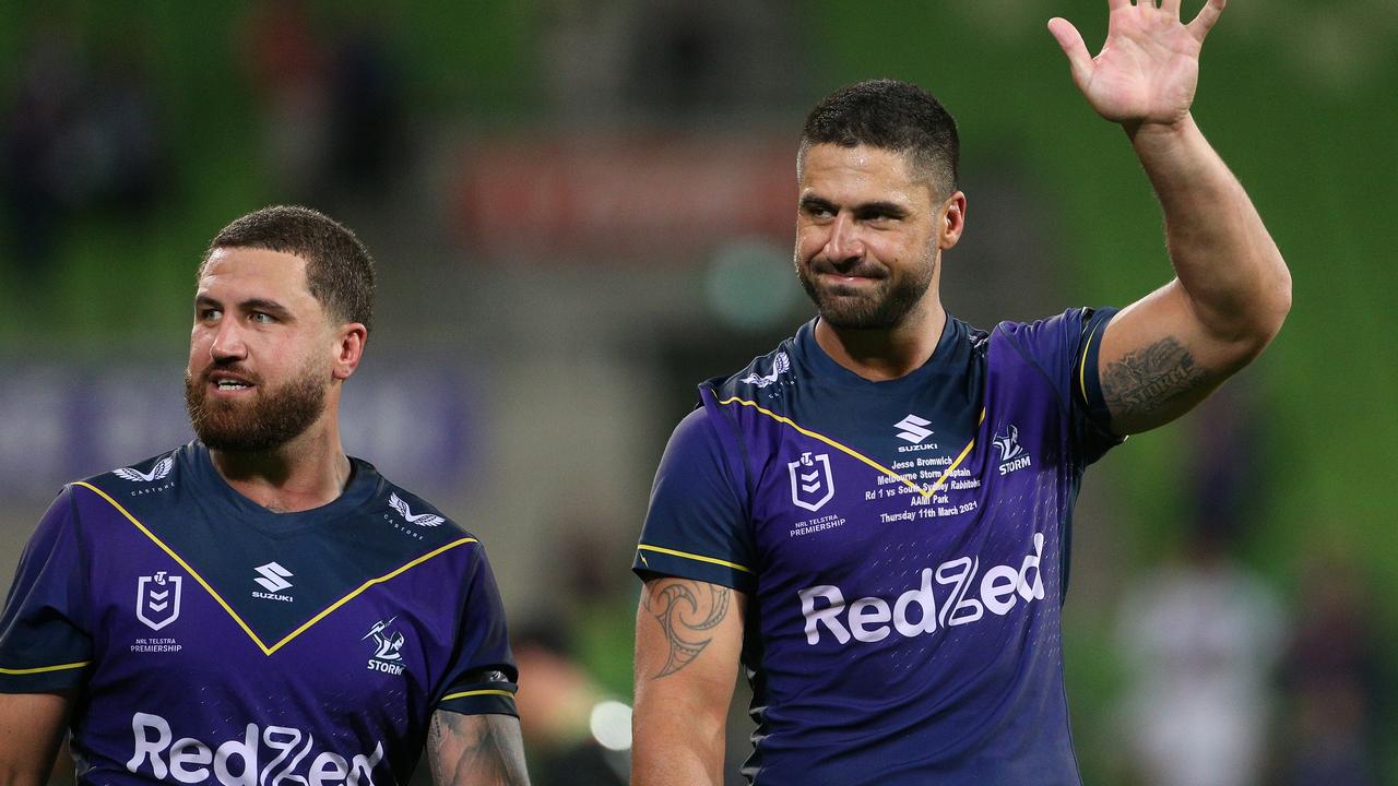 Storm stars Kenny and Jesse Bromwich. Picture: NRL Photos