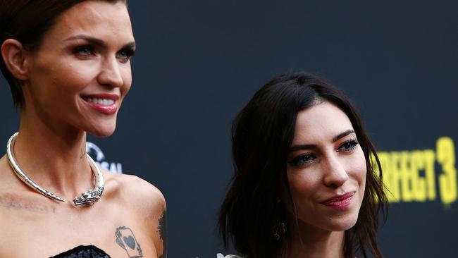 Ruby and Jess at the Sydney premiere of Pitch Perfect 3 last year. Picture: Lisa Maree Williams/Getty Images