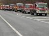 Convoy of CFA trucks hits Camperdown as Premier visits
