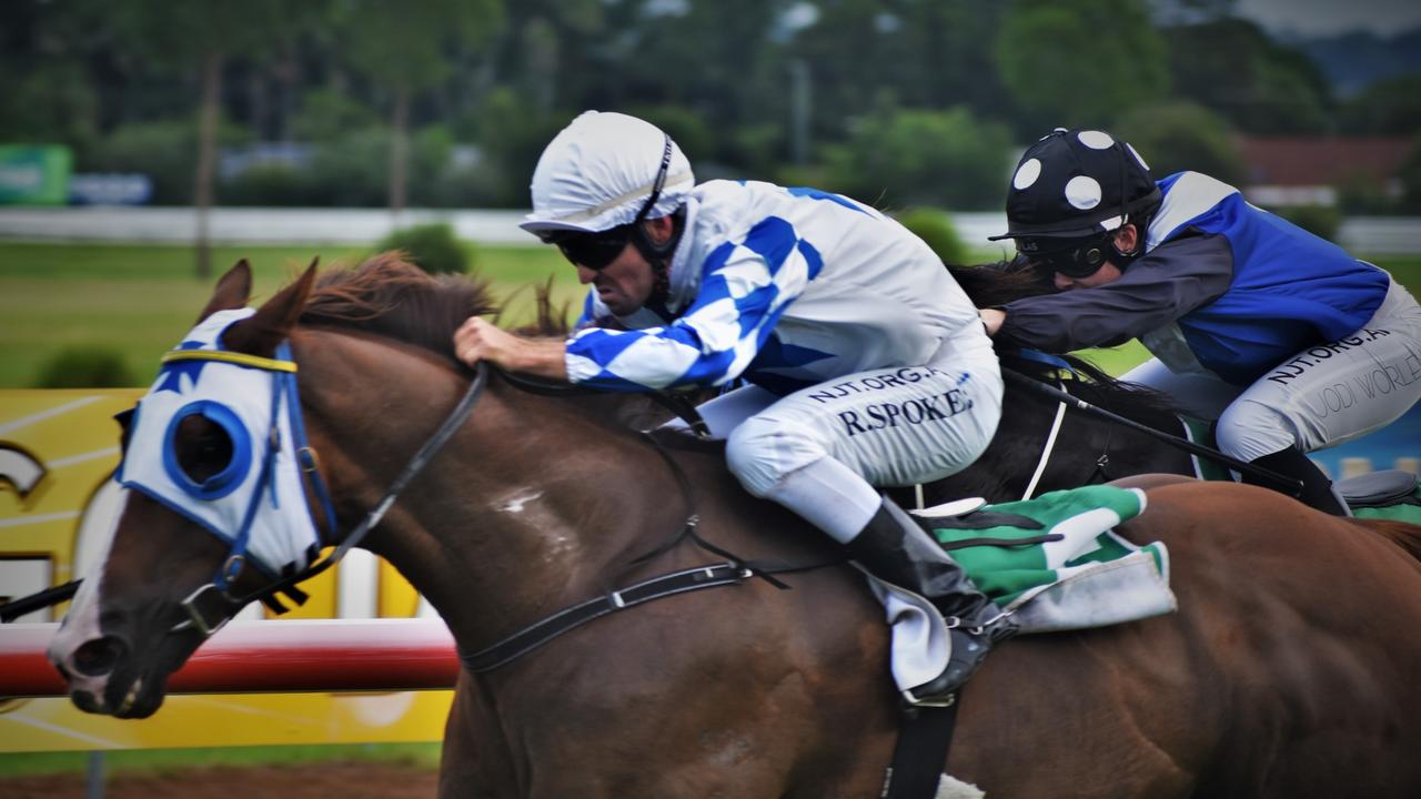 Raymond Spokes rode John Sprague trained Patriot to victory in the Yamba Golf &amp; Country Club Yamba Cup (1215m) at the Blues, Brews &amp; BBQs Day at Clarence River Jockey Club on Sunday, 14th March, 2021. Photo Bill North / The Daily Examiner