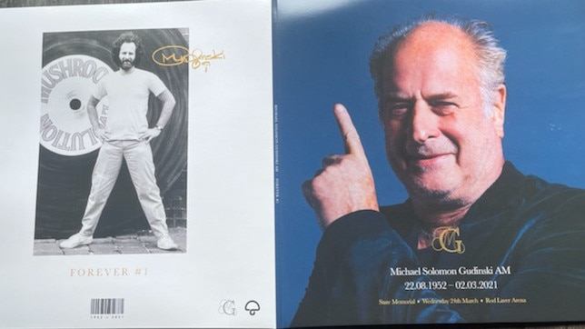 Michael Gudinski’s commemorative memorial program from his state memorial held at Rod Laver A on March 24