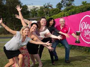 Pinks Silks Trust committee members Alison Blanshard, Chair and co-founder Tanya Johnson, Nicole Pymont, Stacy Graham and Richard Hinton. Picture: Trevor Veale