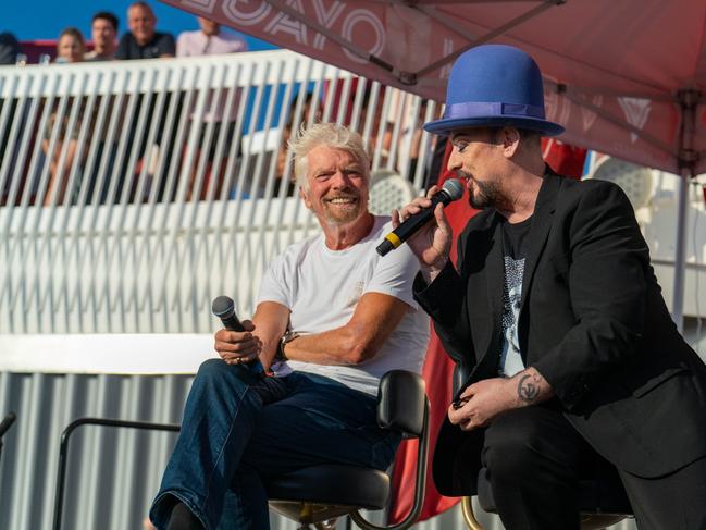 UK singer Boy George also spoke at the event with Branson. Picture: NewsWire Handout