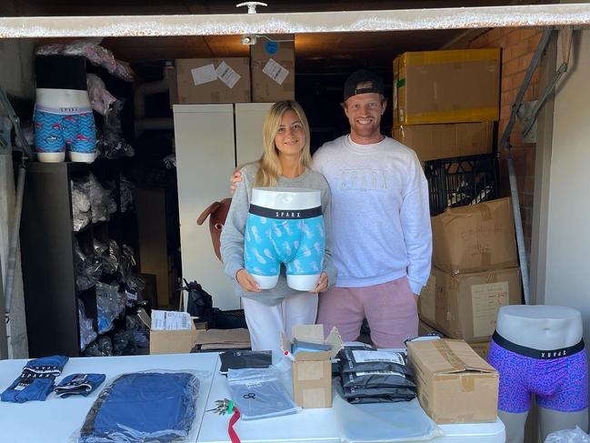 Patrick Psotka launched his men's underwear brand Sparx from his Bondi unit and garage. Picture: Supplied