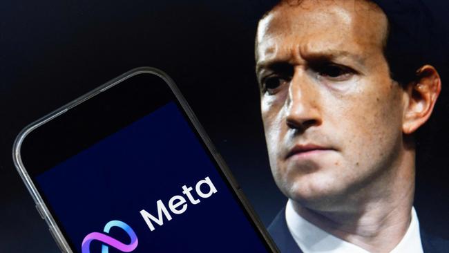 (FILES) This photo illustration created on January 7, 2025, in Washington, DC, shows an image of Mark Zuckerberg, CEO of Meta, and an image of the Meta logo. Meta chief executive Mark Zuckerberg on January 24, 2025 said the tech giant plans to invest at least $60 billion in artificial intelligence in 2025, aiming to lead in the technology. "This will be a defining year for AI," Zuckerberg said in a post on his Facebook page. Zuckerberg expects Meta AI to be the top digital assistant, used by more than a billion people, and for the tech firm's Llama 4 to be at the forefront of AI models, according to the post. (Photo by Drew ANGERER / AFP)