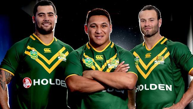 Debutants Andrew Fifita, Josh Papalii and Boyd Cordner during Australian Kangaroos squad camp at Allianz Stadium, Moore Park. Pi