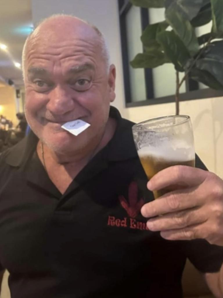 Maroons legend Dale Shearer poses up with a salt packet in his mouth.