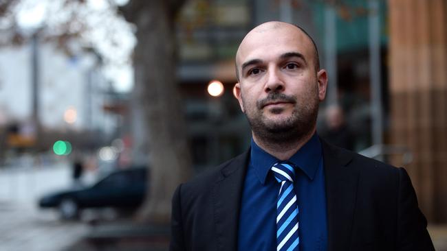 Anthony Perre outside the Adelaide Magistrates in 2017. Picture: Greg Higgs