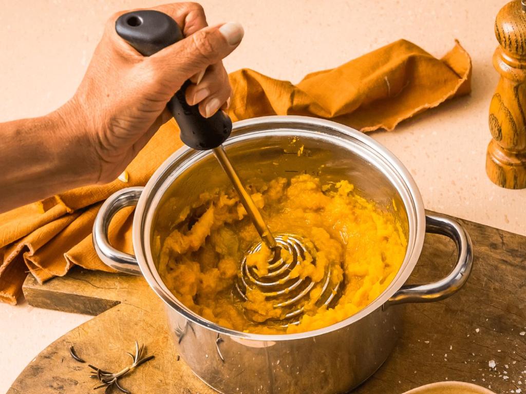 The 'Smood' potato masher creates ultra smooth mash in seconds. Picture: Supplied