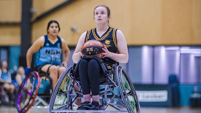 Katelin Gunn in action for WA at the Basketball Australia U18 & Junior Wheelchair National Championships. Picture: Taylor Earnshaw