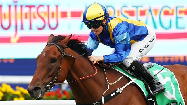 Rachel King guides Iknowastar to a breakthrough win at Randwick. Picture: Getty Images