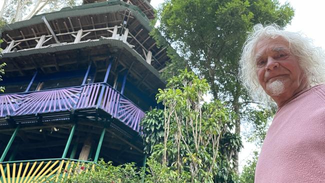 Guy Feldmann has been in dispute with Lismore City Council over the structure known as the Rainbow Temple in the Byron Bay hinterlands since 1992. Picture: Gianni Francis