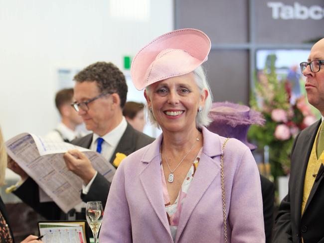 7/11/17 Tabcorp CEO Paula Dwyer in the Tabcorp marquee in the birdcage at the 2017 Emirates Melbourne Cup. Aaron Francis/The Australian