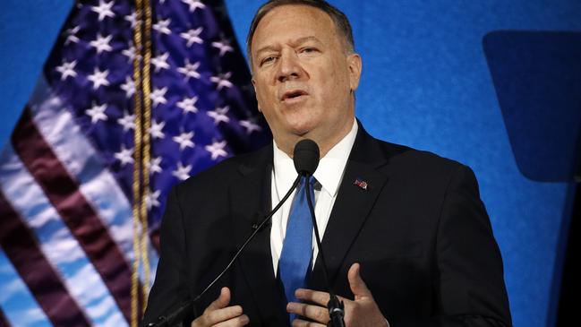 Mike Pompeo has given formal notice of the US withdrawal from the Paris climate agreement. Picture: AP.