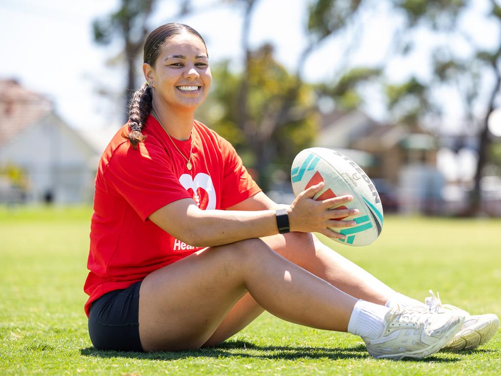 NRLW star Kennedy Cherrington suffered a heart condition as a child.Picture Thomas Lisson