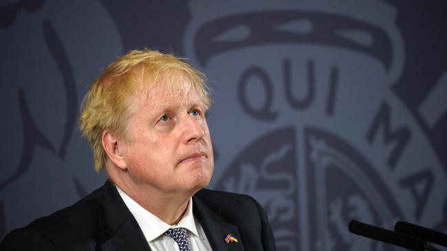 British prime minister Boris Johnson during his speech at Blackpool on Thursday. Picture: Peter Byrne/WPA Pool/Getty Images