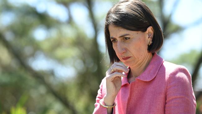 NSW Premier Gladys Berejiklian outside Parliament House in Sydney on Tuesday. Picture: Joel Carrett