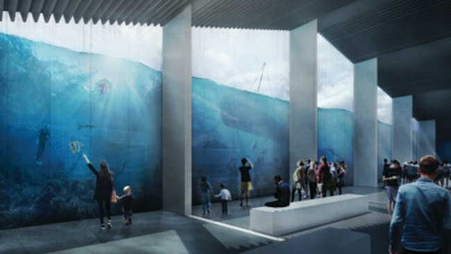 An artist’s impression of a proposed marine research centre at Glenelg. Picture: Mott MacDonald