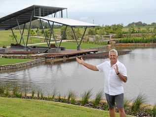 Manager director of Pointglen Developments Victor Vassallo at the artificial lake at his residential Shoal Point Waters development. Picture: Zizi Averill