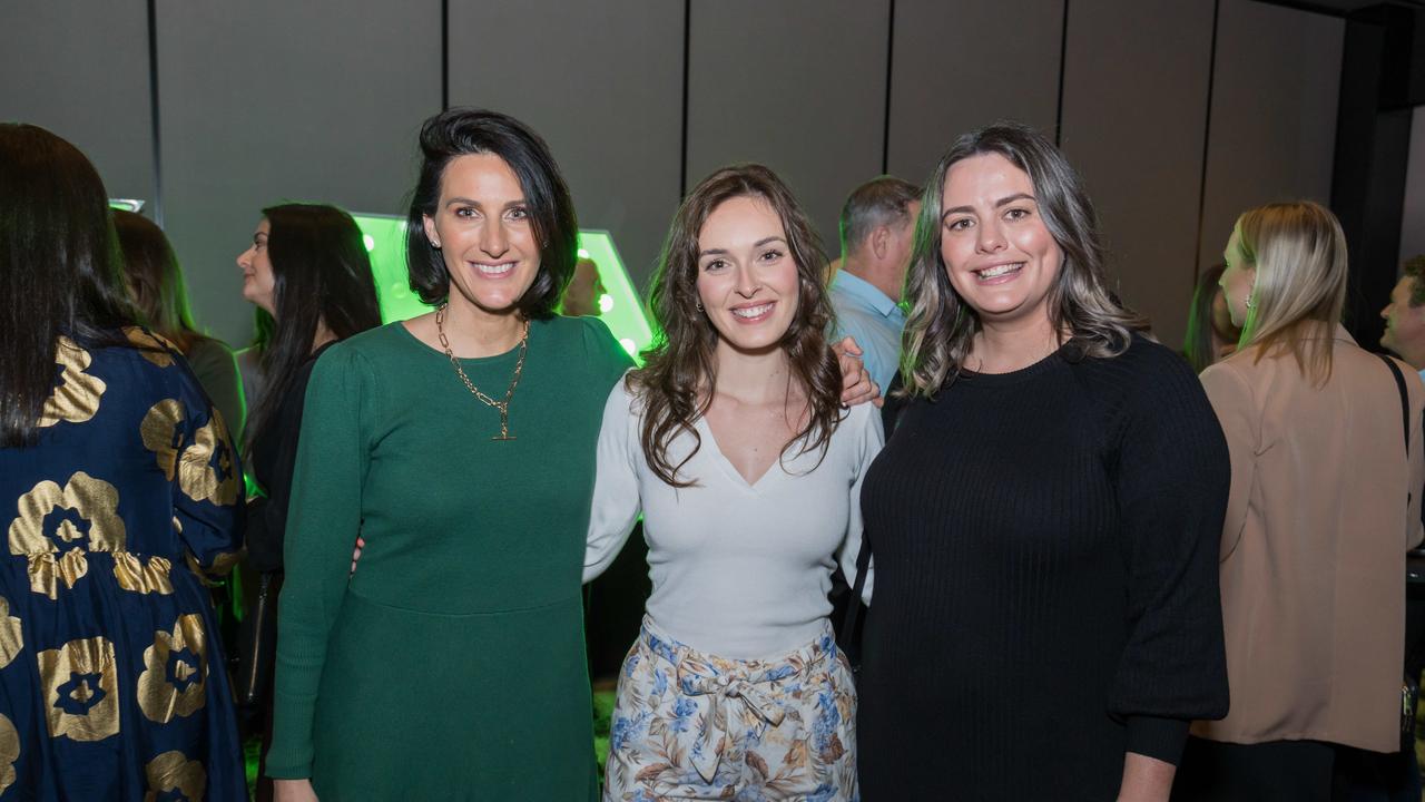 Hayleigh Adam, Briana Platt and Lucy Scott at the Women in Sport Summit at QT Hotel Surfers Paradise. Picture: Steven Grevis.