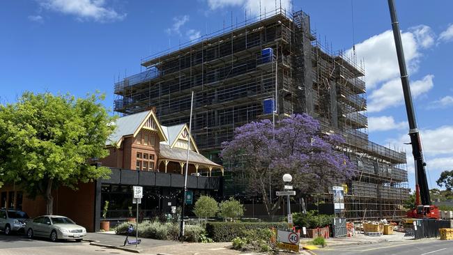 Construction at the 200 East Terrace apartment project. Picture: Supplied by Minuzzo Project Management and Global Intertrade