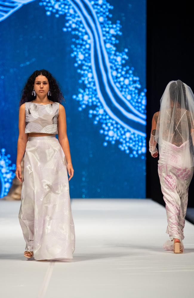 2024 Country to Couture at the Darwin Convention Centre showcases hand-designed First Nations fashion. Picture: Pema Tamang Pakhrin