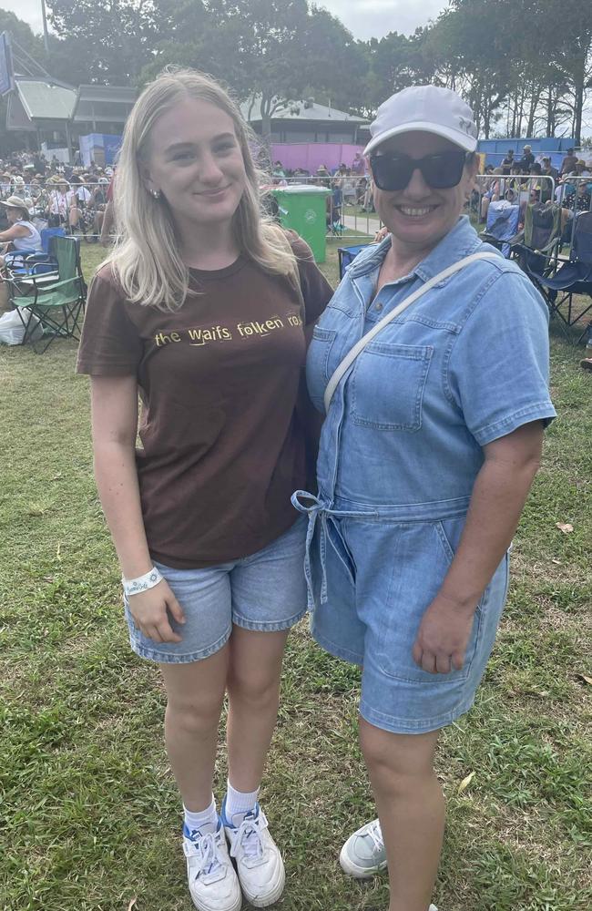 Ella and Carmen at the SummerSalt festival at Seafront Oval, Pialba on March 9, 2024. Credit: Adam Miller