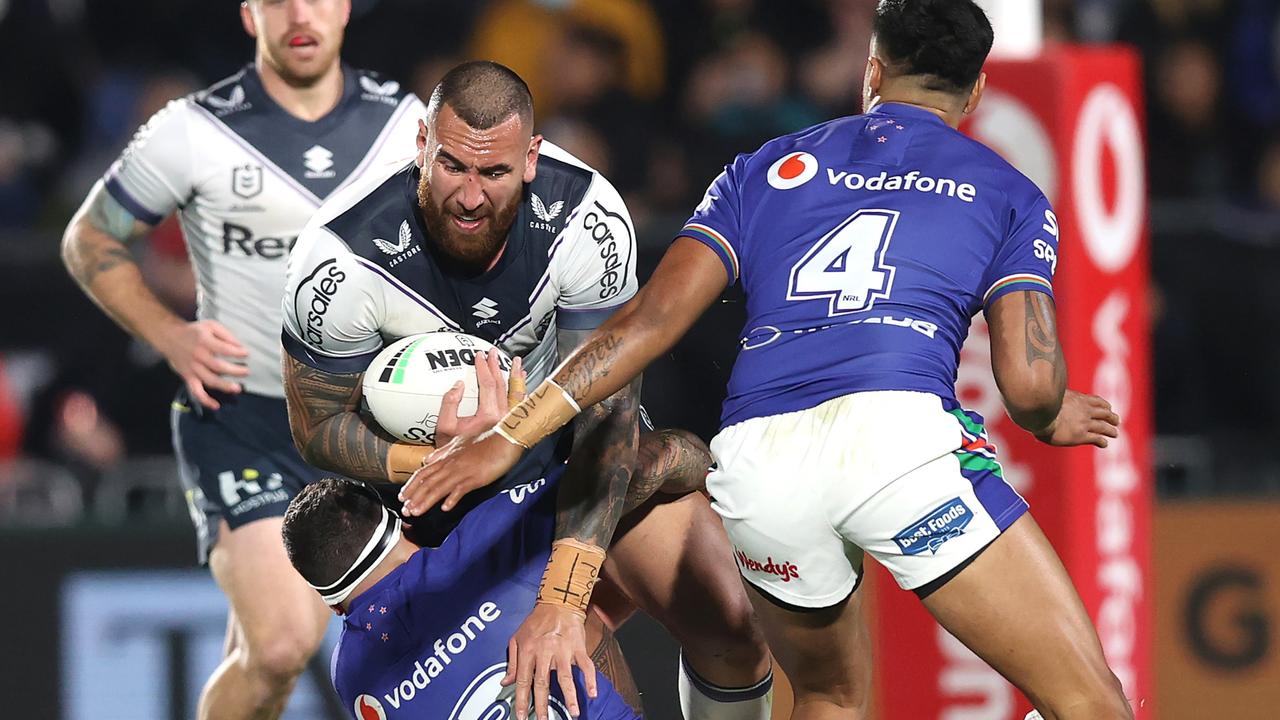 Nelson Asofa-Solomona was put on report in the Storm’s clash against the Warriors. Picture: Phil Walter/Getty Images