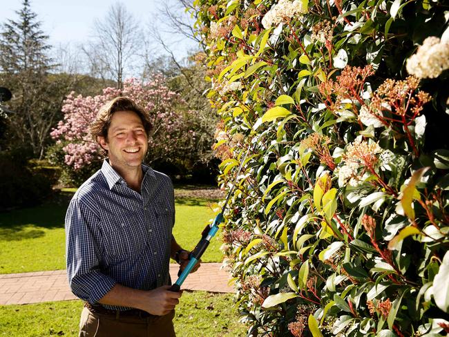 Selling Houses Australia's resident gardener Charlie Albone at home in Ourimbahon the NSW Central Coast. Picture: Waide Maguire